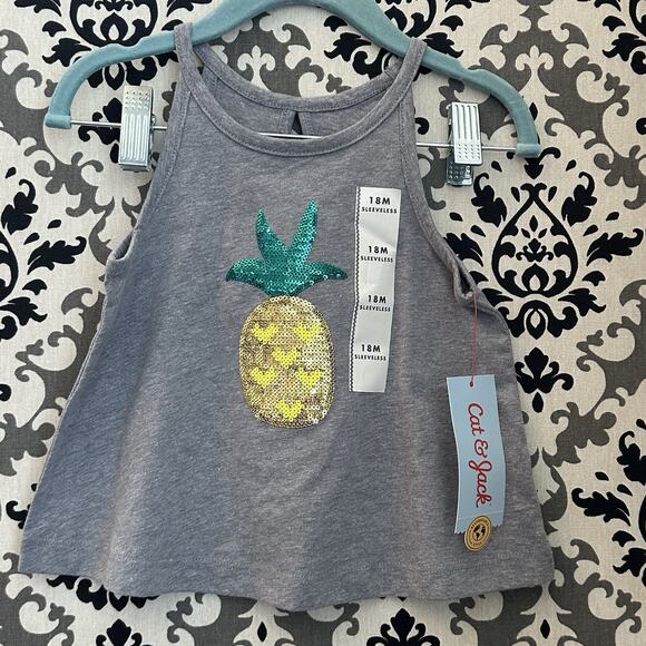 Cat & Jack Girls 18M Summer 3pc Set, Tank Top,‎ Eyelet Lace Short, Scooter Skit - Picture 11 of 14